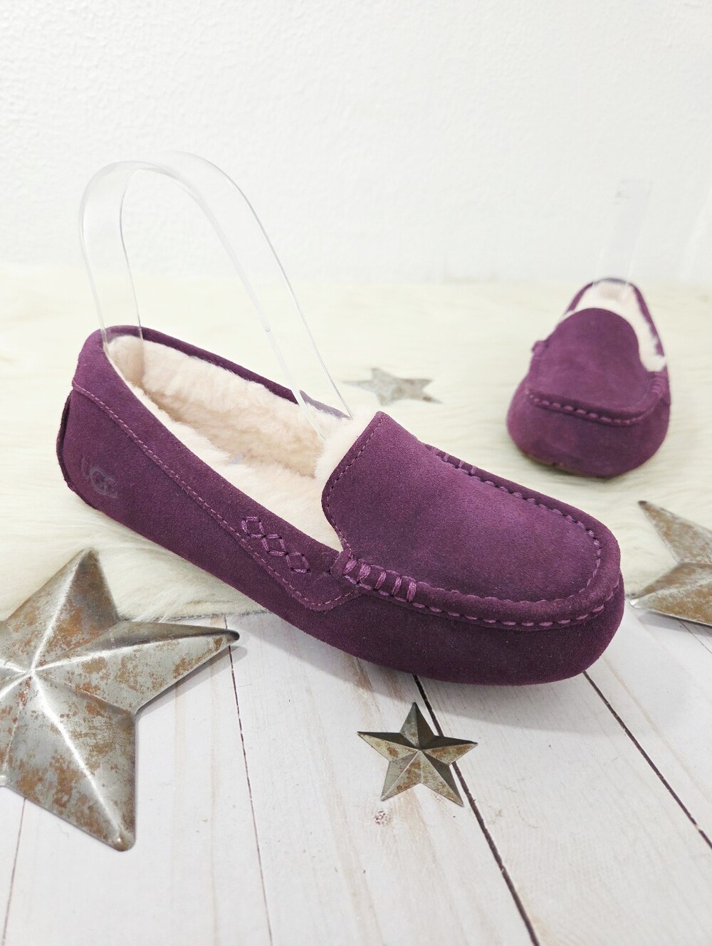 Ugg Ansley driving moc slipper shoes Aster dark purple suede women's size 5